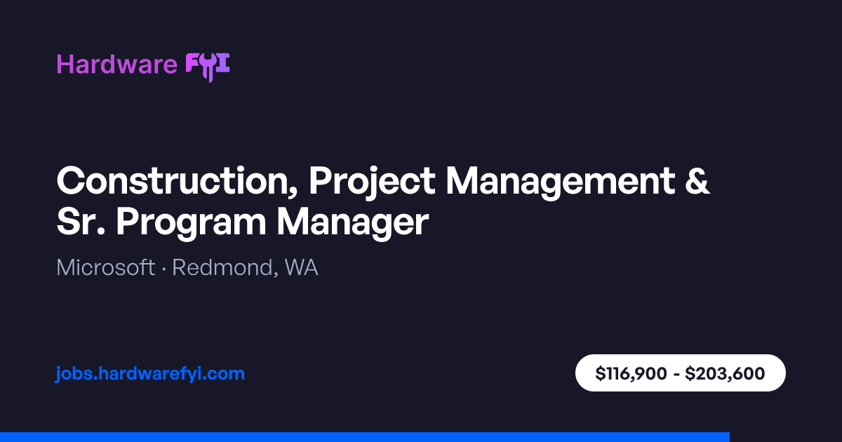 Construction, Project Management & Sr. Program Manager at Microsoft ...