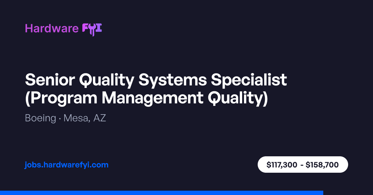 Senior Quality Systems Specialist (Program Management Quality) at ...