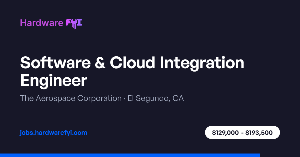 Software & Cloud Integration Engineer at The Aerospace Corporation — El ...