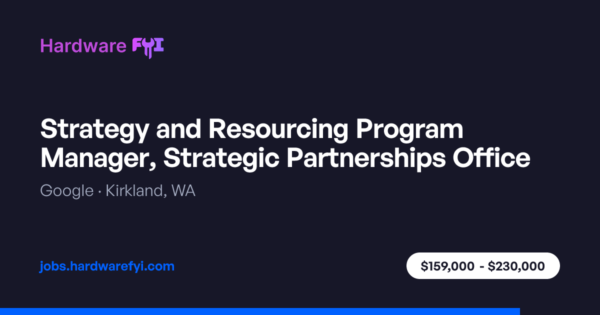 Strategy and Resourcing Program Manager, Strategic Partnerships Office ...