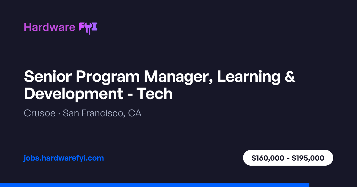 Senior Program Manager, Learning & Development - Tech at Crusoe — San ...