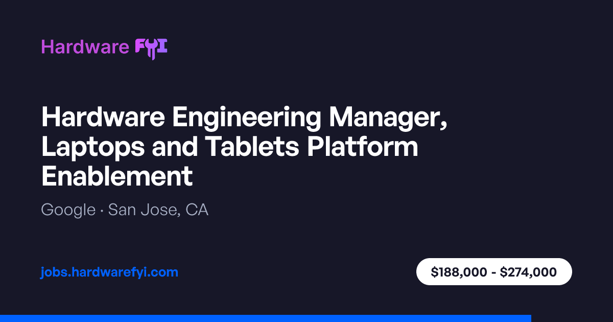Hardware Engineering Manager, Laptops and Tablets Platform Enablement ...