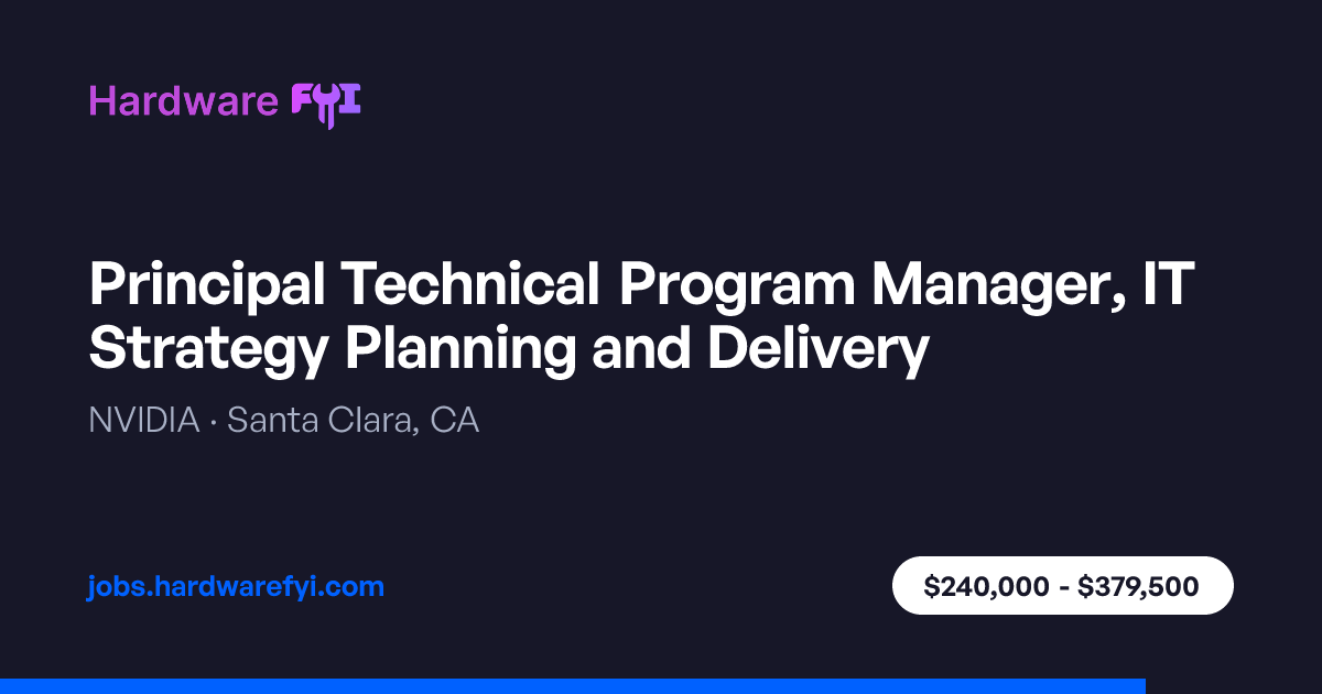 Principal Technical Program Manager, IT Strategy Planning and Delivery ...