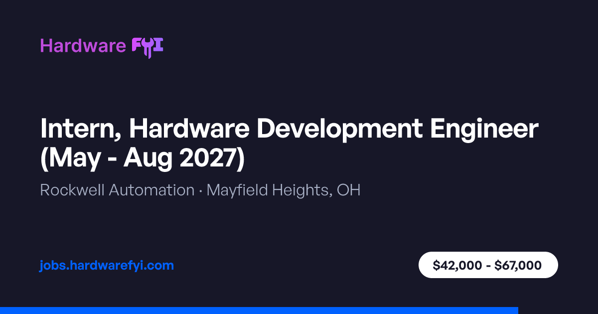 Intern, Hardware Development Engineer (May - Aug 2027) at Rockwell ...