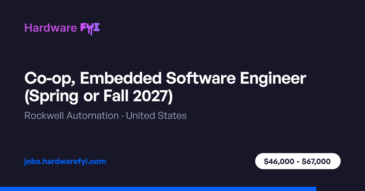 Co-op, Embedded Software Engineer (Spring or Fall 2027) at Rockwell ...