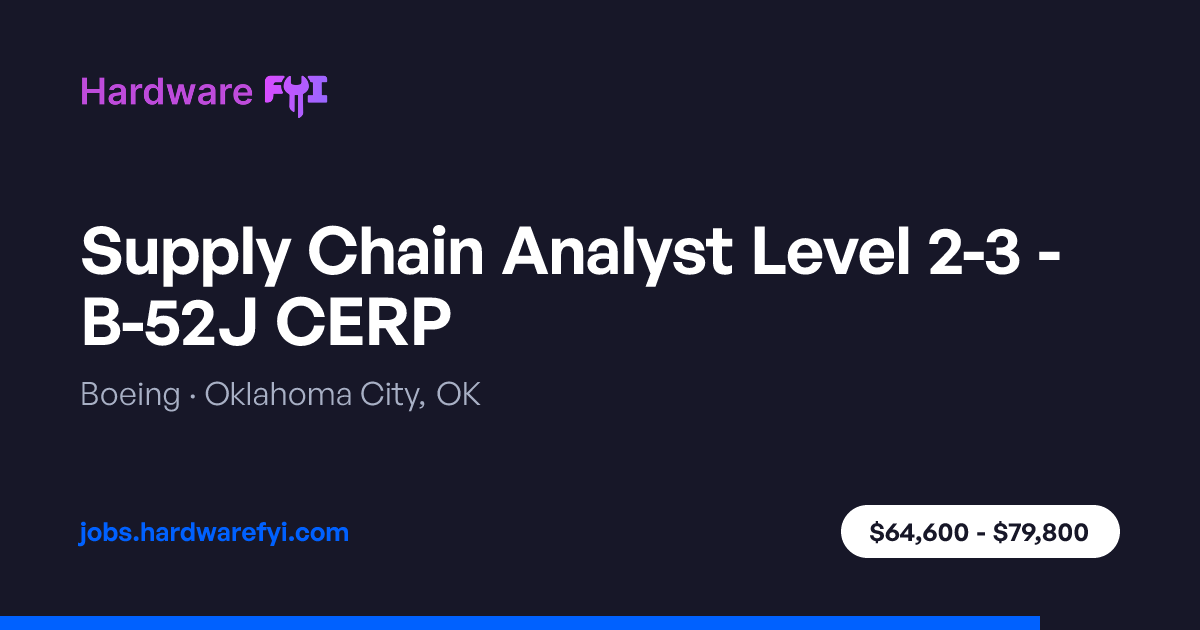 Supply Chain Analyst Level 2-3 - B-52J CERP at Boeing — Oklahoma City ...