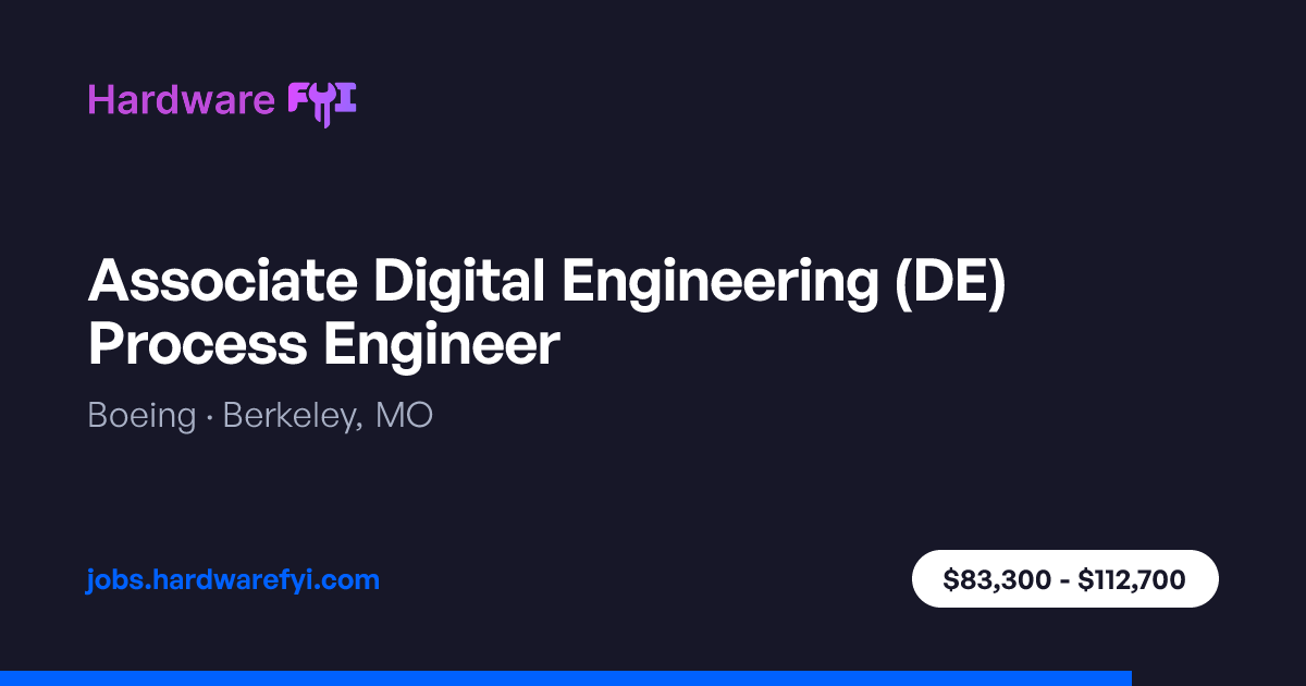 Associate Digital Engineering (DE) Process Engineer at Boeing ...