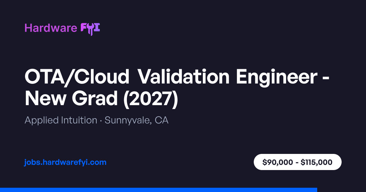 OTA/Cloud Validation Engineer - New Grad (2027) at Applied Intuition ...