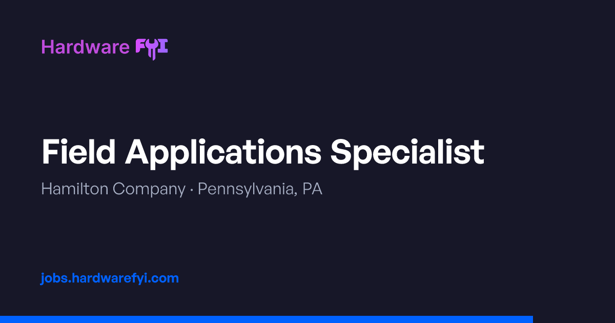 Field Applications Specialist at Hamilton Company — Pennsylvania, PA ...